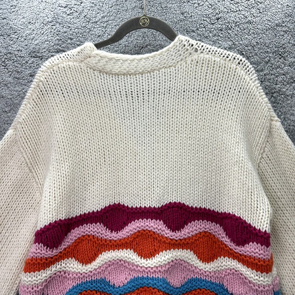 Cider Women's Large Knit Cardigan Bright Color Pattern Boho Crop Comfort EUC - Picture 7 of 10